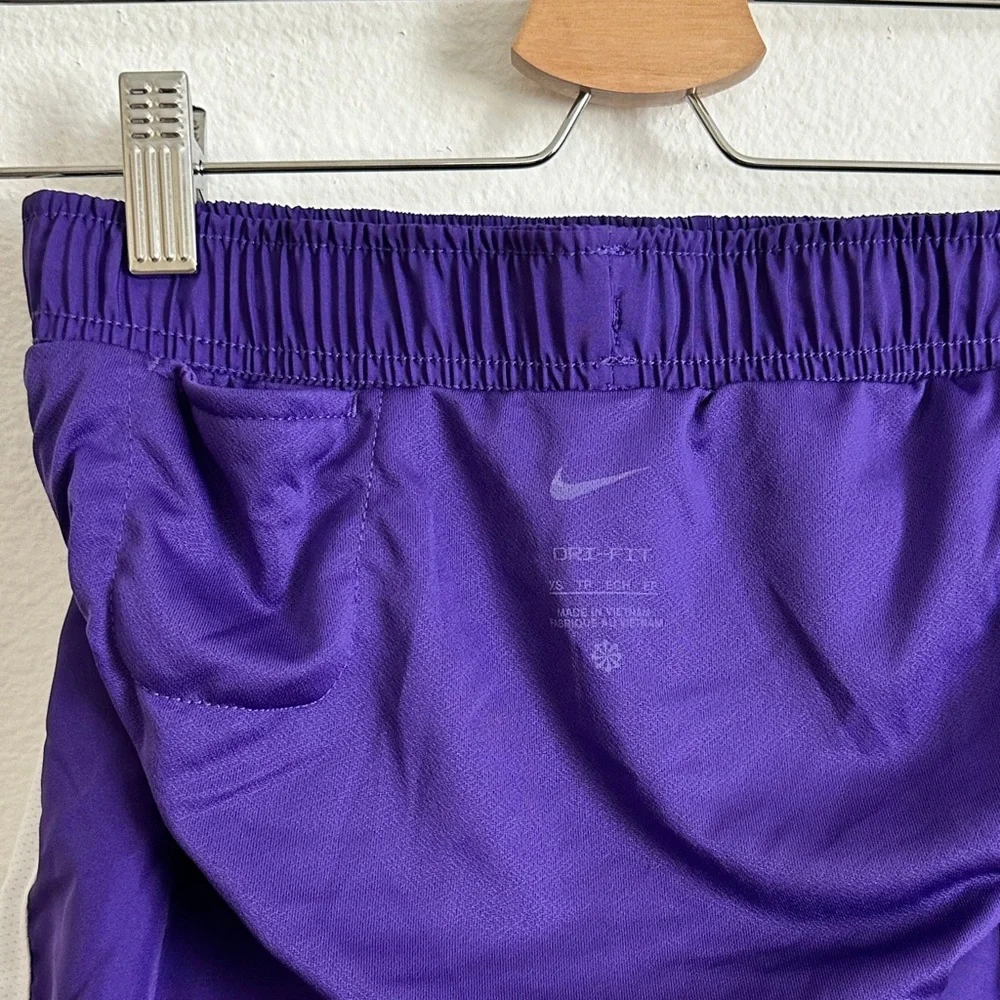 Nike Purple White Dri-FIT Brief-Lined Athletic Running Shorts Size XS